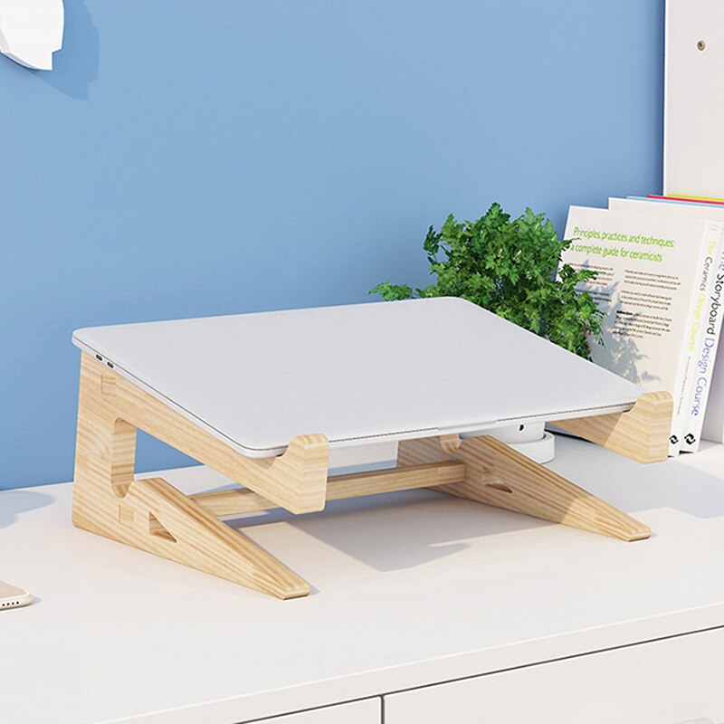 Bamboo laptop stand for macbook pro, notebook holder, wooden tablet stand, mount for r 12-17- inch notebooks