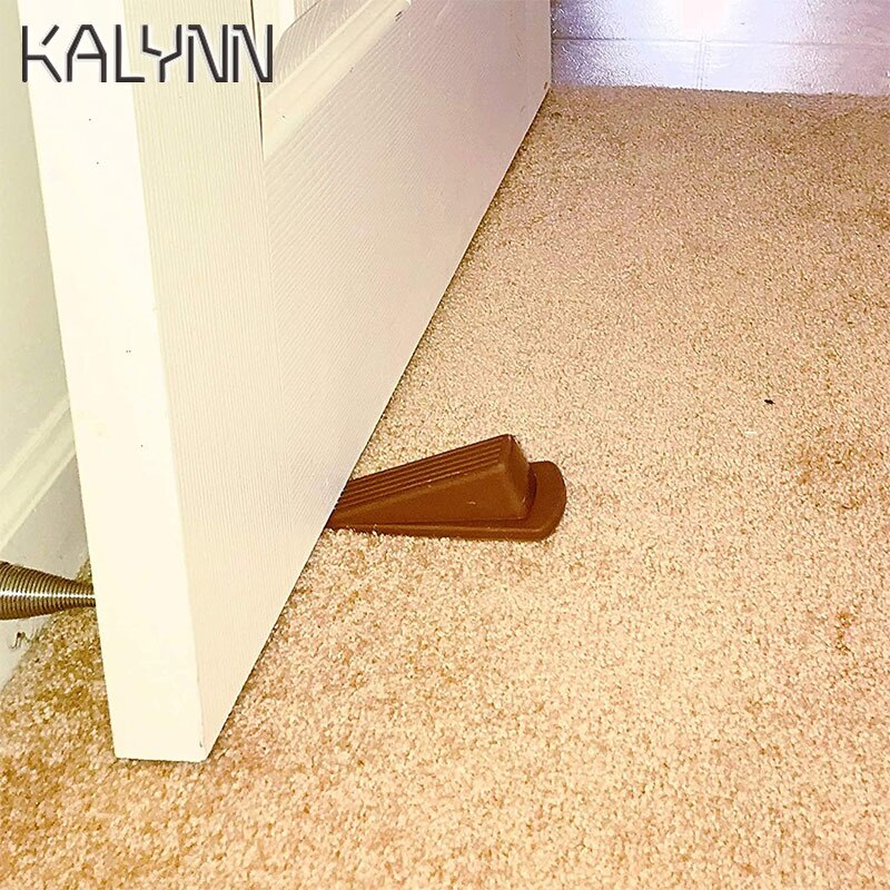 Home Premium Door Stopper Heavy Duty Flexible Rubber Door Stop Wedge Door Stopper Wedge Security Door Card for Kids Baby White