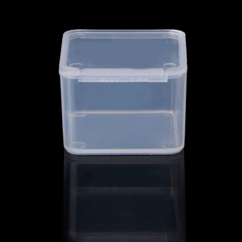 Small Square Clear Plastic Jewelry Storage Boxes Beads Crafts Case Containers