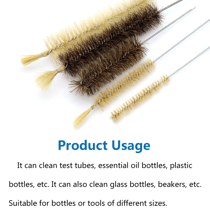 5pcs/Set 215/270/465mm Test Tube Bottle Cleaning Brushes Cleaner Laboratory Supplie For Household Housework Tools