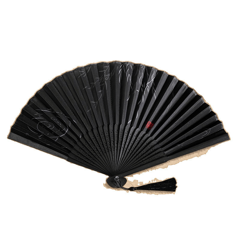 1 st bärbar handfällbar fläkt kinesisk stil dansrekvisita retro fläkt kvinna män bambu trä sidenblomma fällbar fläkt