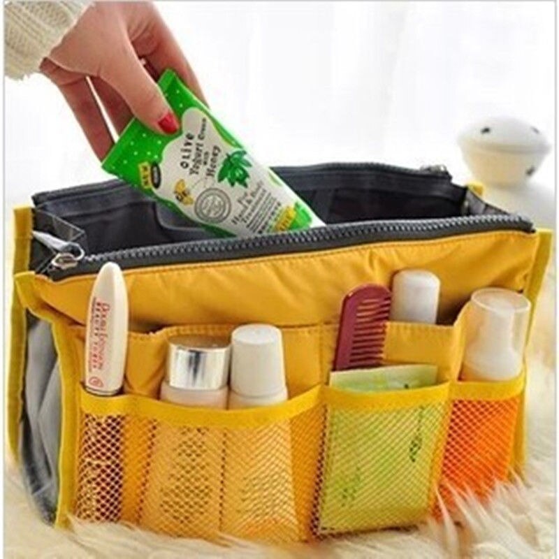 Makeup organisator taske indvendigt etui håndtaske taske 13 lomme rejsetaske vandtæt etui dække holdbart sammenfoldeligt