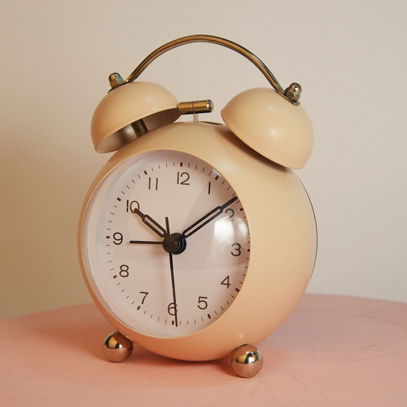 Mini Alarm Clock Electronic Round Number Double Clock Room Home Decoration Decoration Desk Table Cute And Durable: Japanese yellow