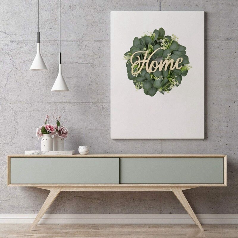 Couronne artificielle d'eucalyptus, pour porte d'entrée, fenêtre murale, fête de mariage, printemps-été, décoration de jardin de maison