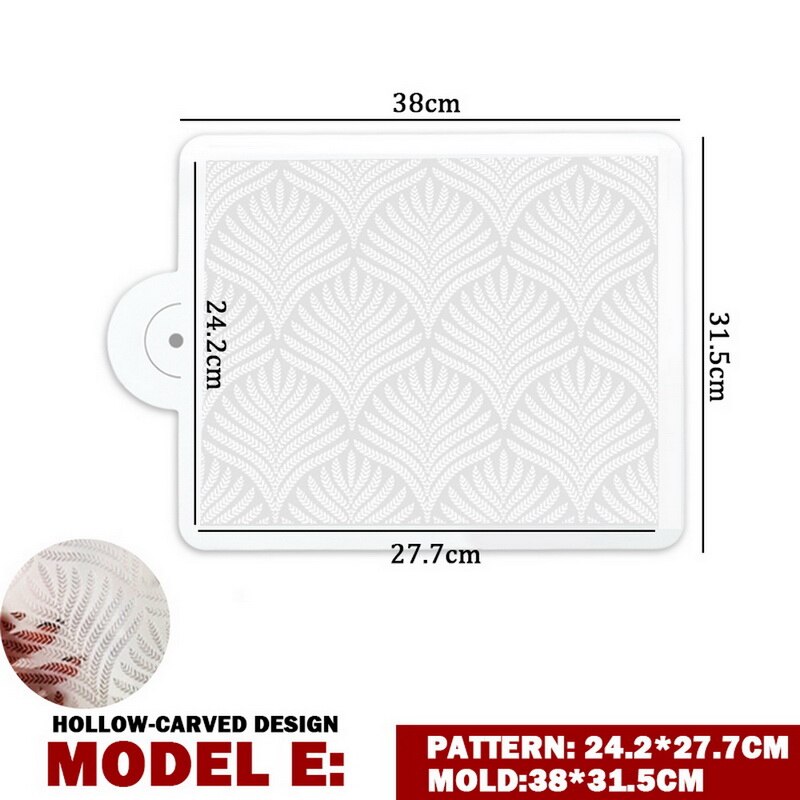 Hvede spike mønster kage stencil plast blonder kage boder stencils skabelon diy tegning skimmel kage dekorere diy værktøj bageware: Type  e     20g