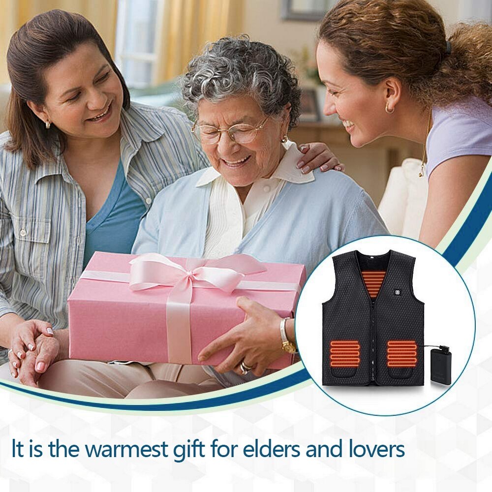 5 Areas Heated Vest Men Women Winter Electrical Heated Sleevless Jacket Daily Life Outdoor Thermal Clothes Best Winter