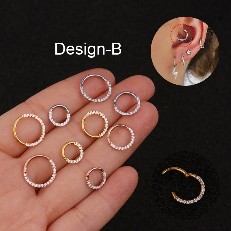 16g anneaux de septum en acier inoxydable véritable piercing septo nez oreille cartilage tragus hélix piercing clicker anneaux bijoux de corps