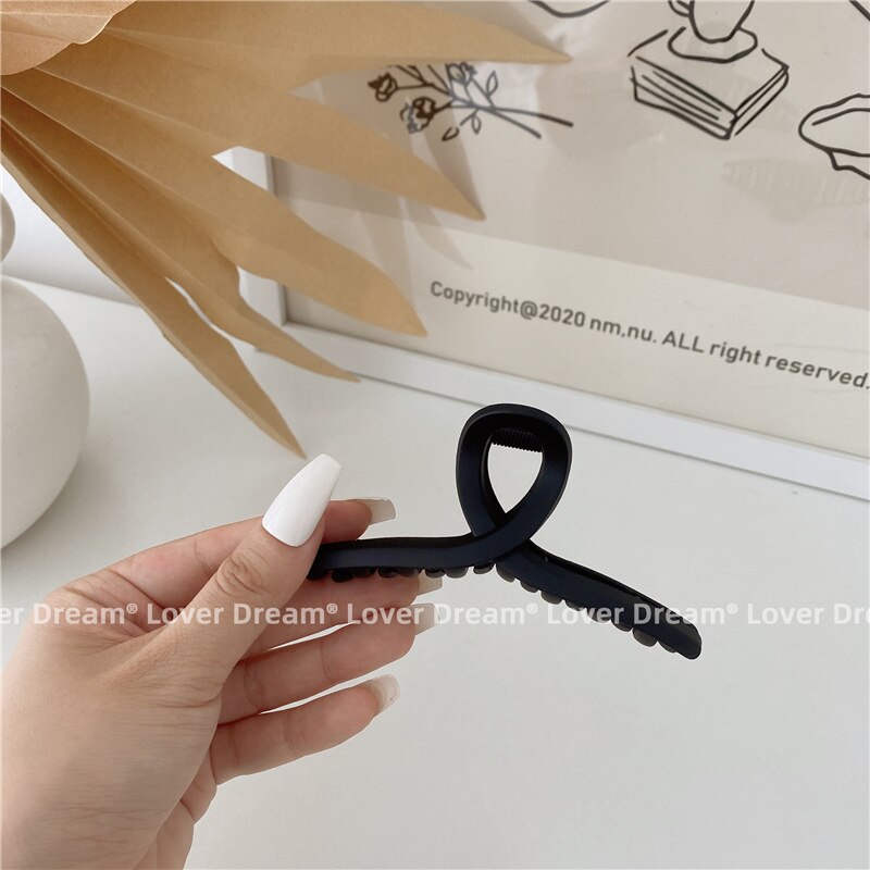 Pinzas grandes para el pelo para mujer, horquillas acrílicas esmeriladas, pasador, pinzas de cangrejo, accesorios para el cabello, color negro: 4  11cm