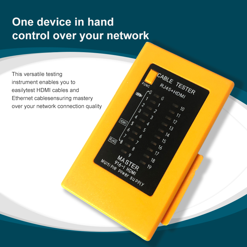 Tester di Cavo HDMI e Tester di Cavo di Rete - Dispositivo di Test Multifunzionale per Monitor HD e Connettività Ethernet
