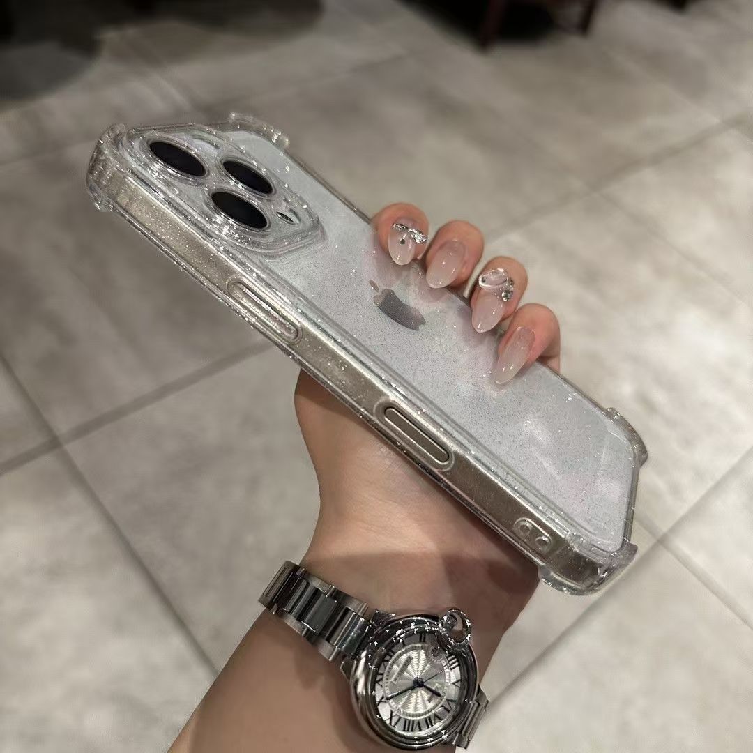 Glitter Bling Clear Case for iPhone 17 16 15 14 13 12 11 Pro Max XS X XR 16PLUS 17AIR 16E Silicone Soft Transparent Bumper Cover