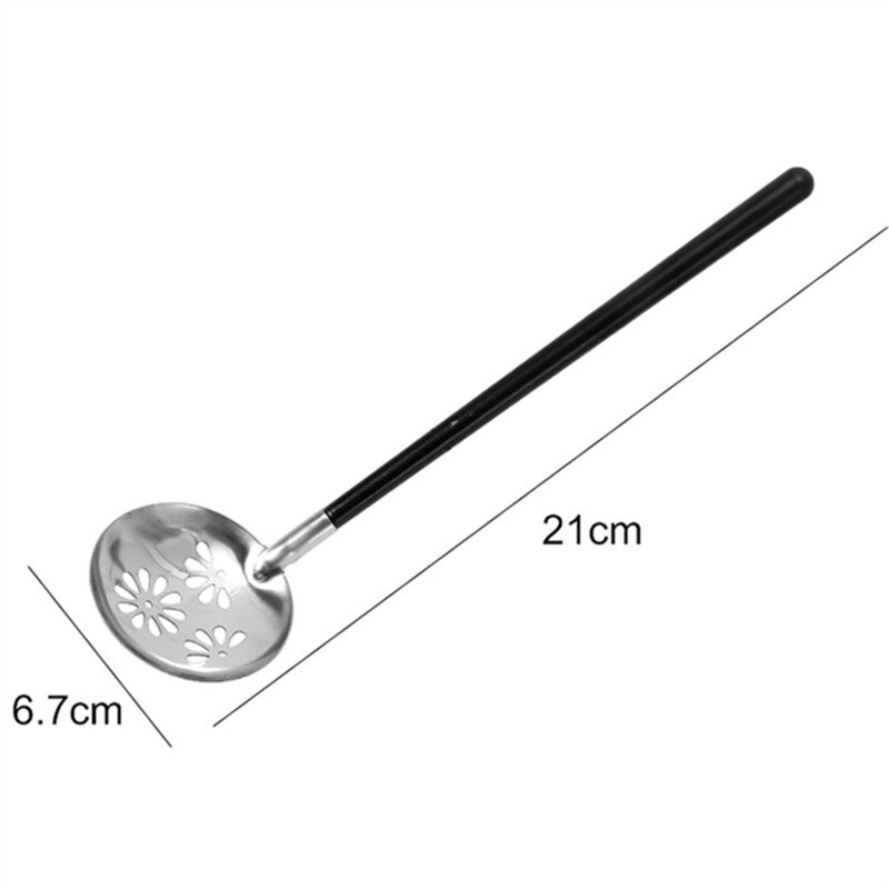 Houten handvat pot lepel Japanse stijl roestvrij stalen lepel houten handvat vergiet pollepel lepel pot soep lepel