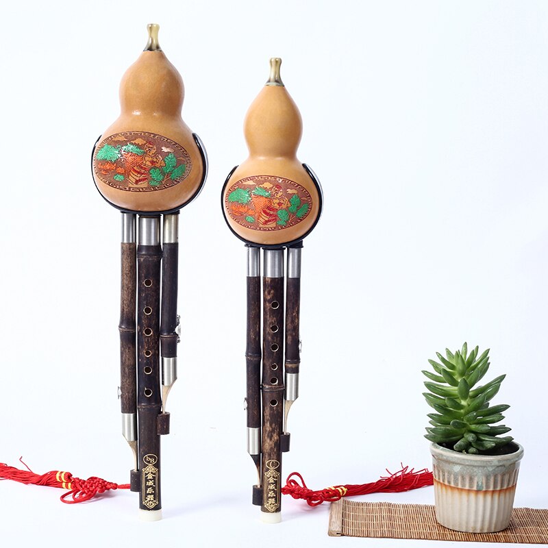 1 Stuk C-Key Hulusi Traditionele Chinese Handgemaakte Fluit Kalebas Cucurbit Fluit Etnische Muzikale Houtblazers Instrument