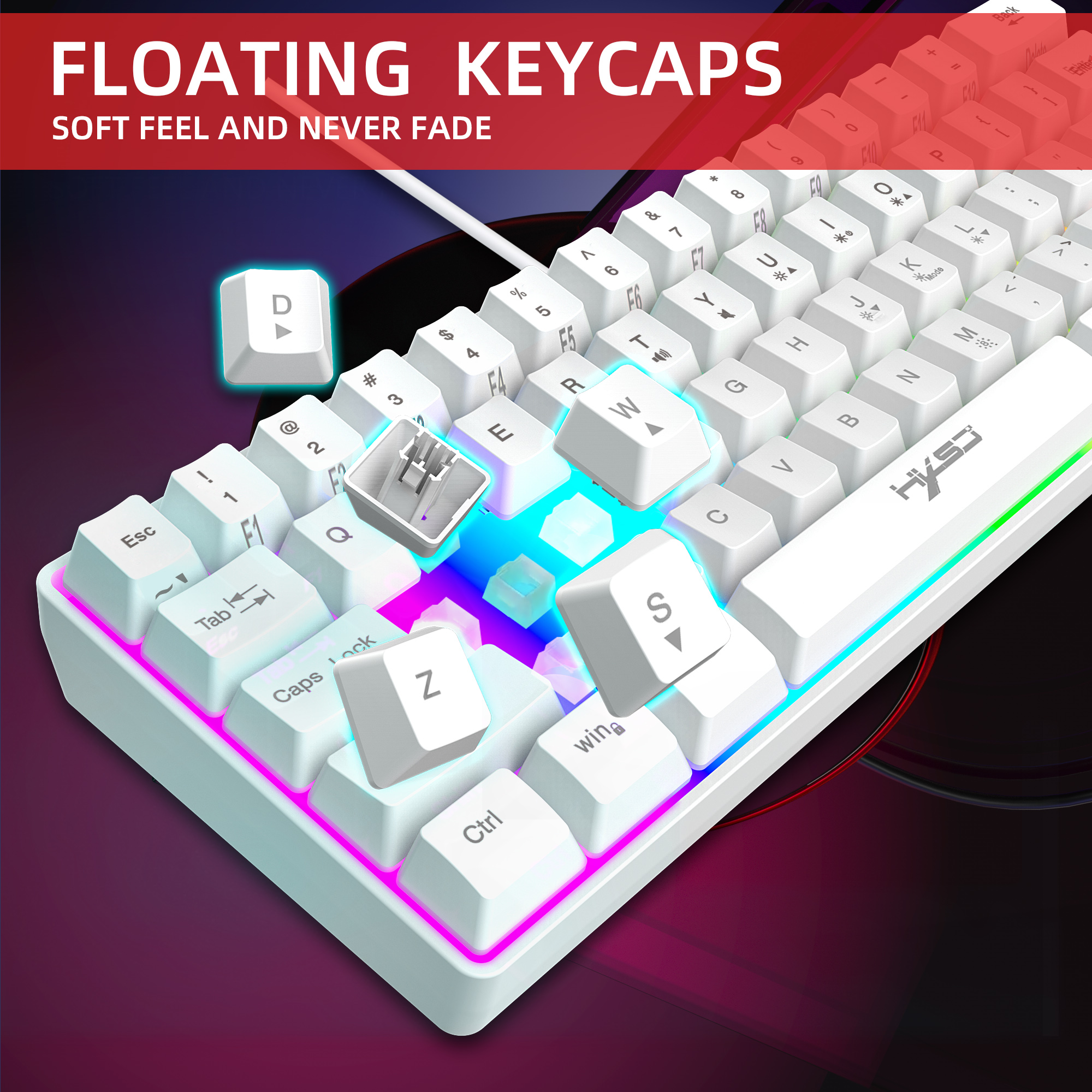 61 Keys Gaming Keyboard RGB Backlight Keyboard And Mouse Wired Gamer Keyboard for Computer MAC PS4