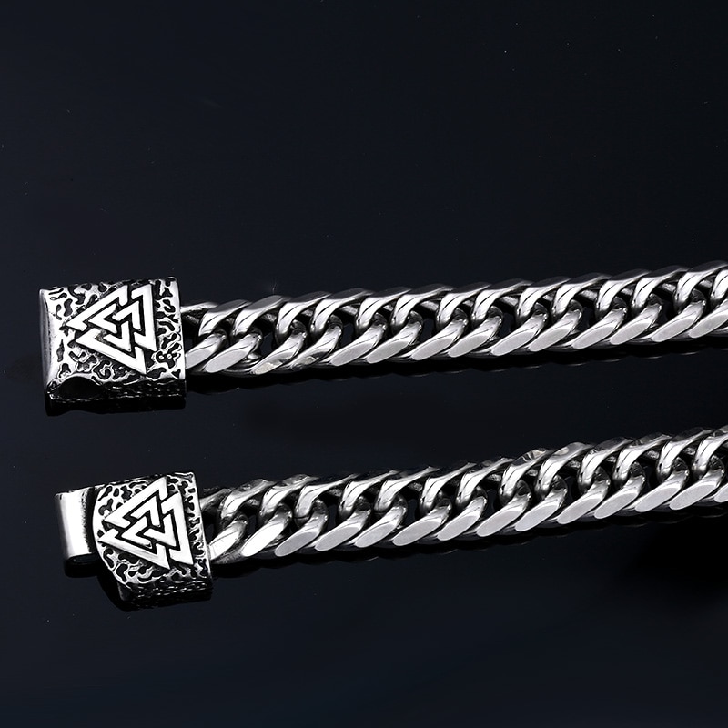 Beier 316L Stainless Steel Men Valknut Chain norse viking amulet bracelet bangle jewelry