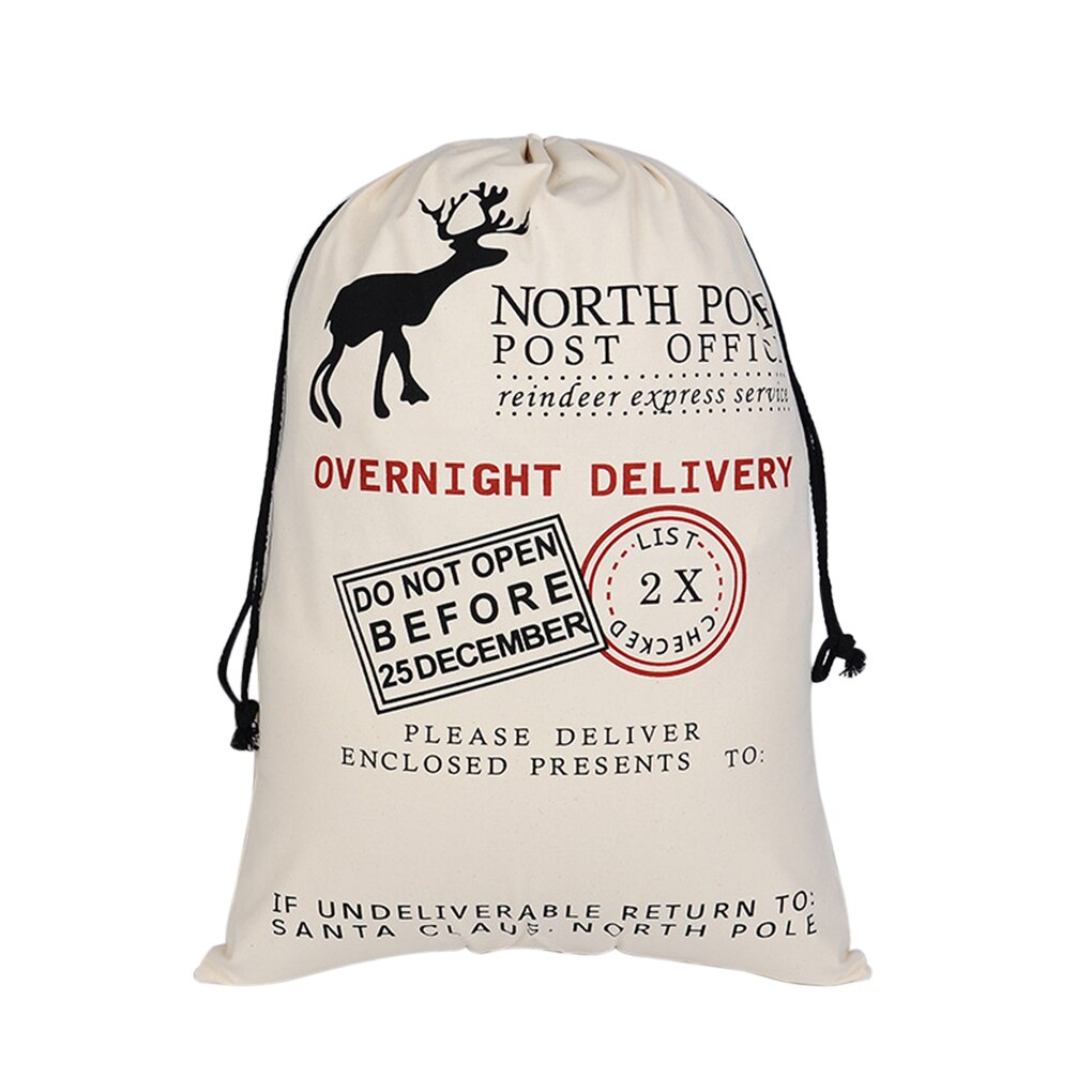 Kerstsok Bag Koord Snoep Speelgoed Houder Organizer Doek Pouch: C