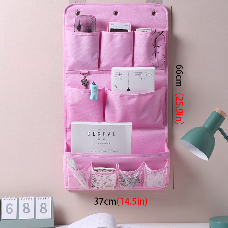 Bolsa de almacenamiento multifuncional para colgar en la pared para el hogar, artículos diversos artísticos de tela, bolsas de almacenamiento para armario, organizador de calcetines y ropa interior para dormitorio: Castaño