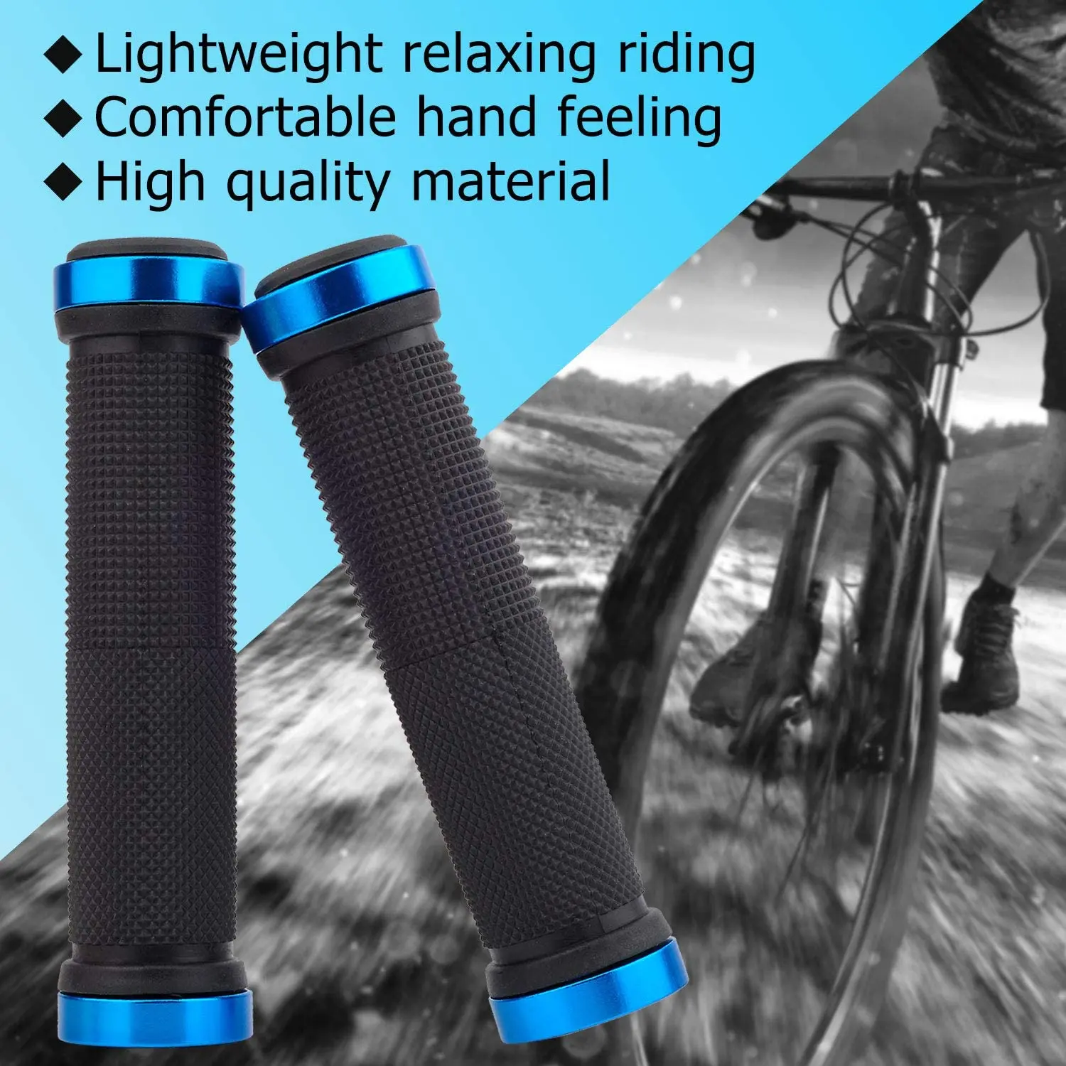 Empuñaduras de goma para bicicleta, bloqueo de aleación de montaña, empuñaduras de manillar de bloqueo Bilateral, funda antideslizante para manillar de ciclismo, accesorios para bicicleta BMX