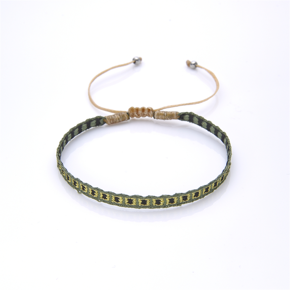 KKBEAD Colombia Armband Stof Armbanden Vrouwen Mannen Handgemaakte Gevlochten Polsband Vintage Pulseras Boho Sieraden: Licht Geel Goud Kleur