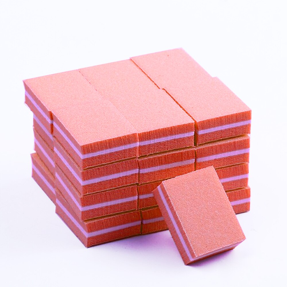 50Pcs Lot Dubbelzijdig Mini Nail File Kleurrijke Spons Nagellak Schuren Buffer Strips Polijsten Manicure Gereedschap: D