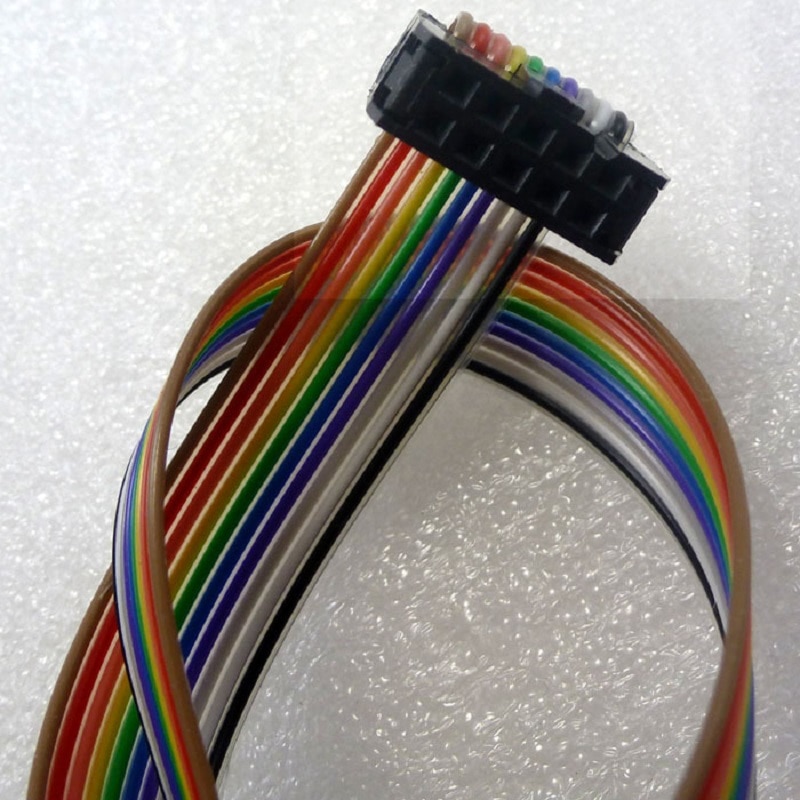 Jtag-cable isp idc de 2x5 a 10x1 pin, fc-10p, 2,54mm, para analizador lógico saleae xilinx, altera, celosía, fpga, cpld, programador usb