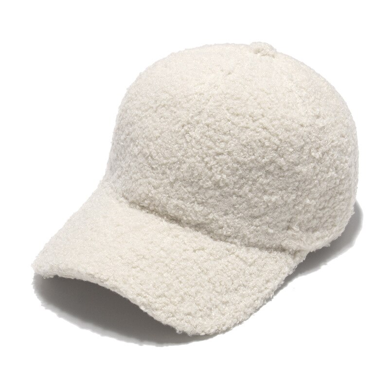 2020 nova moda de lã boné de beisebol engrossar quente cor pura casquette chapéu masculino feminino chapéus atacado bonés de inverno para mulher: Bege