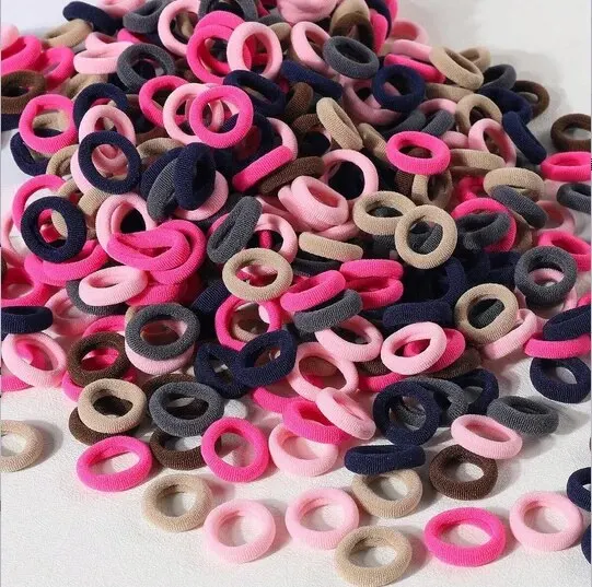 100/300/500pcs Girls Elastic Hair Bands Children Ponytail Hold Hair Tie Rubber Band Scrunchie Kids Hair Accessories for women: L / Lavender