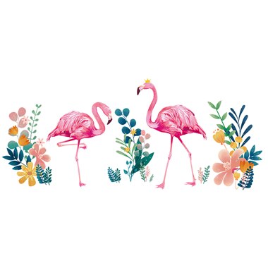 Stickers muraux avec des animaux flamant rose, Stickers en fleurs chlorophylle, pour le salon, la chambre de bébé, pour la décoration pour la maison, DIY bricolage: Flamingo sticker