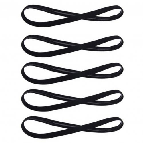 Bandas para el pelo para hombre y mujer, cinta para el pelo de Color caramelo, cinta deportiva antideslizante para correr, banda elástica de goma para el sudor, accesorios para el cabello de fútbol, 5 uds.: Negro