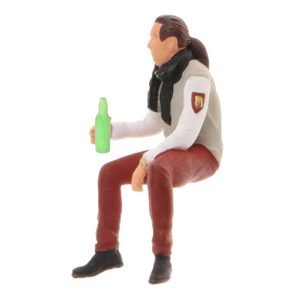 1/64 in miniatura Figure di Persone Modelli di Scena di Strada di Sabbia Tbale Decorazione: Drinking Man White