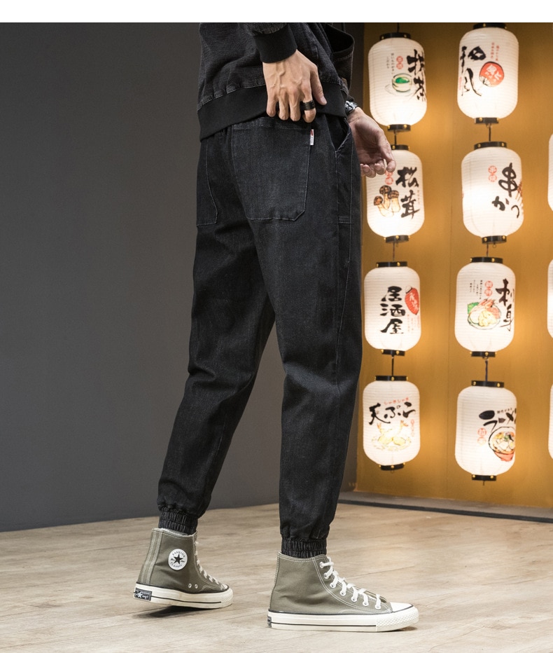 Jean homme Baggy Denim sarouel homme entrejambe ample Hip Hop rue cordon pantalon grande taille 5X 6X 7X Joggers Streetwear