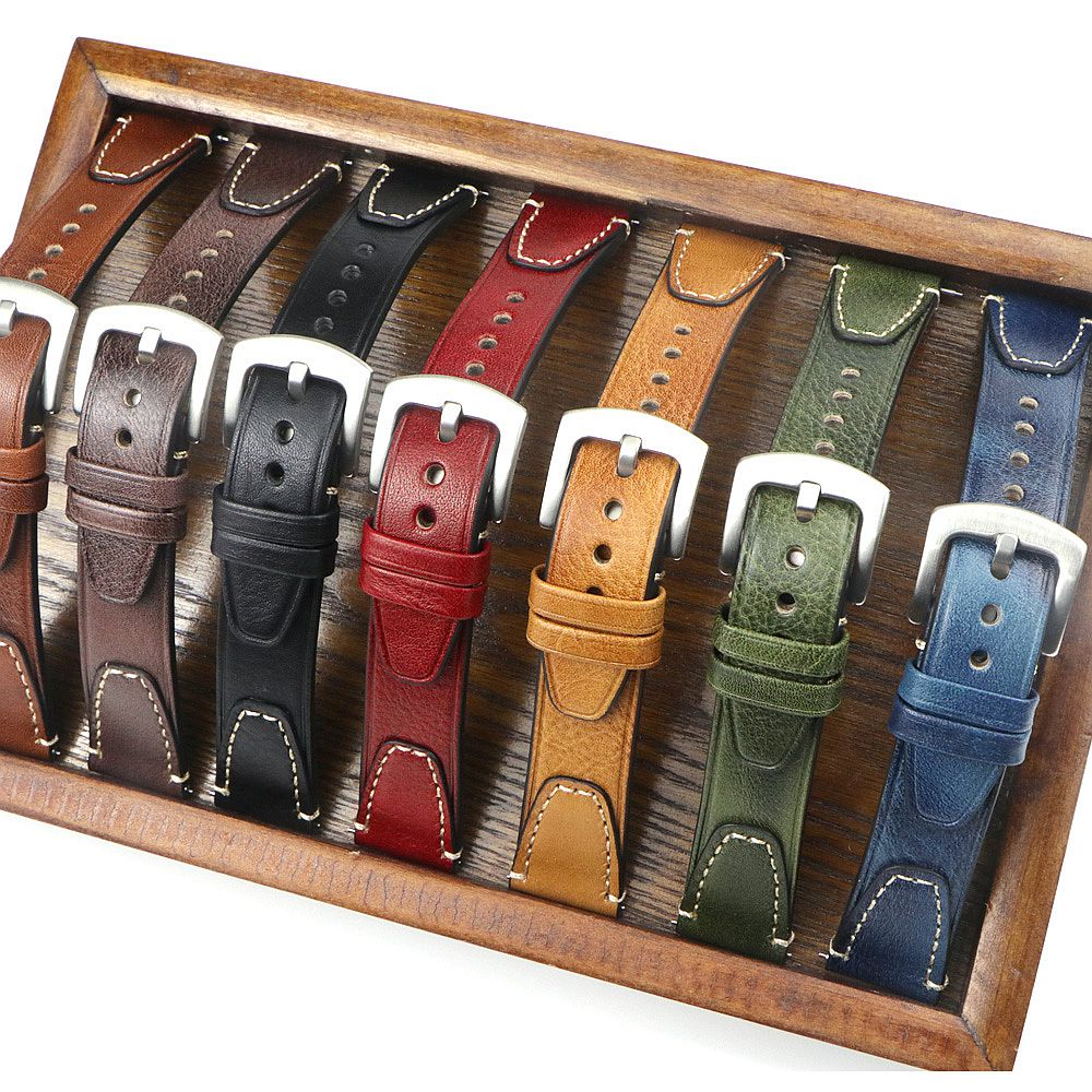 Handgemaakte Vintage Lederen Horlogeband 18mm 20mm 22mm Quick Release Volnerf Horlogeband voor Mannen Vrouwen Polsband Accessoires