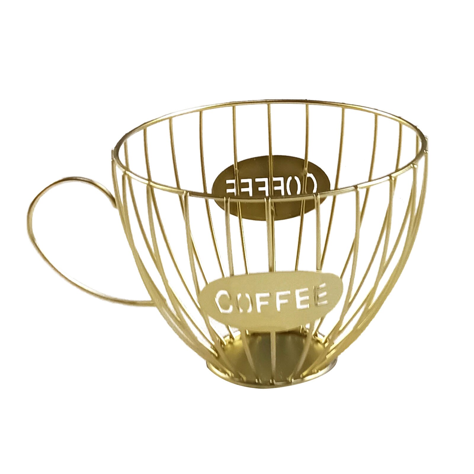 Porte-tasses à café en forme de tasse, porte-dosettes, organisateur de stockage de capsules creuses pour le comptoir, Panier de Rangement: Gold