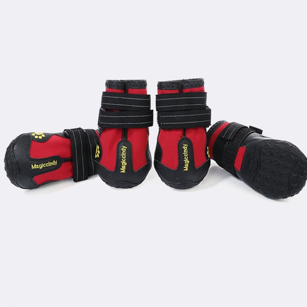 4 stks/partij Hond Schoenen Outdoor Sport Beschermen Waterdichte Reflecterende Anti-slip Grote Huisdier Schoenen Rubber Honden Laarzen Schoeisel Laarsjes