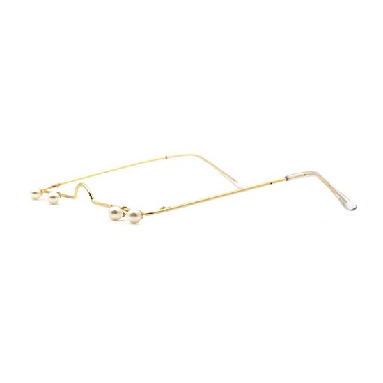 SHAUNA Simple colgante de perlas No de la lente de marco de gafas: Golden
