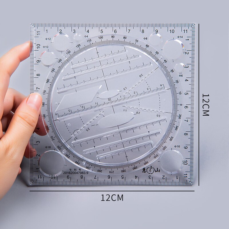 Multifunctional Kaleidoscope Ruler Geometric Function Drawing Measuring Ruler Geometric Drawing Template Sewing Patchwork Rulers