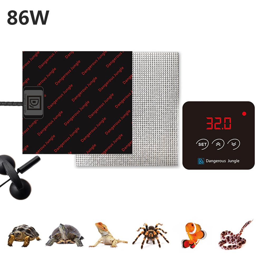 Pet Reptile Heating Warm Pad Pet Hamster Heating Pad 23/46/86/130/163W Adjustable Temperature Controller Incubator Mat Tools: 86W