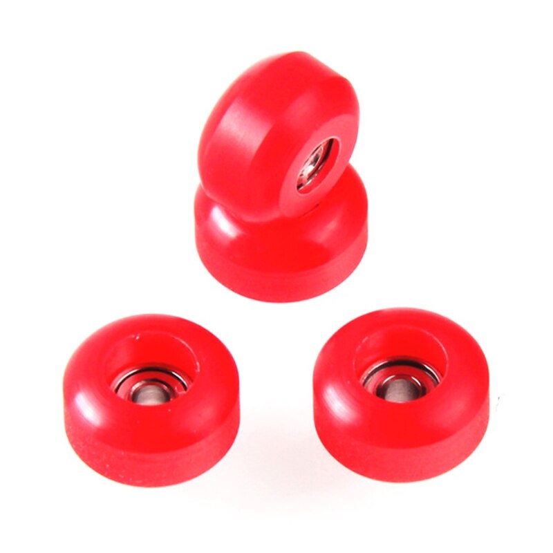 4 Pcs/Set Urethane Bearing Wheels for Wooden Fingerboard: Red