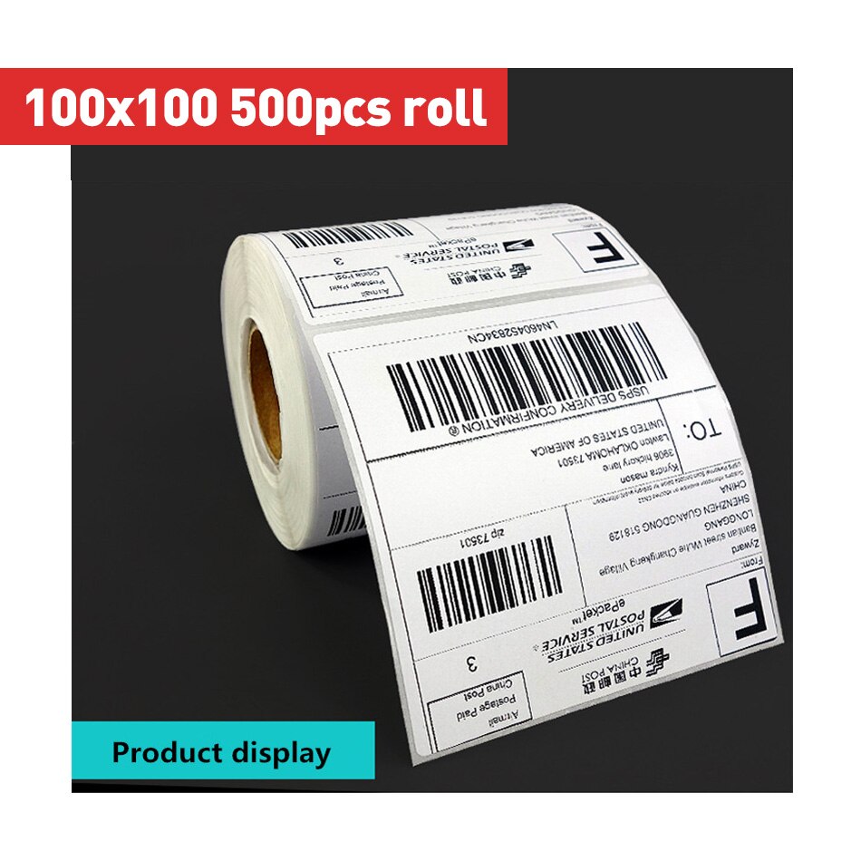 Pos 108mm 4 inch Thermal Labels papaer stickers Barcode label paper roll white 100*100*500 or 100*150*250 or 100*150*500: Label-100-100-500