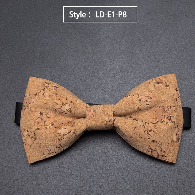 Kurk Hout Mode Strikjes Mens Novelty Handgemaakte Massief Das voor Mens Wedding Party Man Accessoires Mannen Bowtie: LD-E1-P8