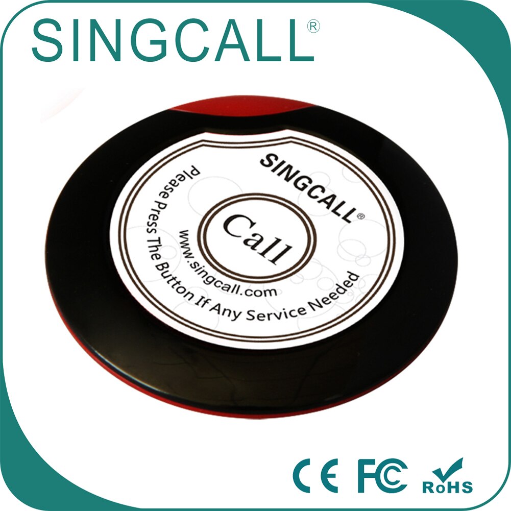 SINGCALL Restaurant Remote Wireless Calling System Pager, Saucer Type Pager, Single-key Touch APE700RW Pager