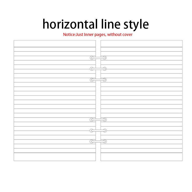 A6 Pu Loose Leaf Binder Losbladige Kern Diy Bindmiddel Notebook Cover Note Book Journal Kantoor School Briefpapier: line 45 sheet