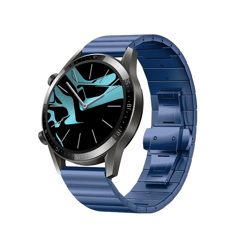 Heren dames horlogeband roestvrij staal 20mm 22mm voor huawei gt  gt2 horlogeband met vlindersluiting: Blauw