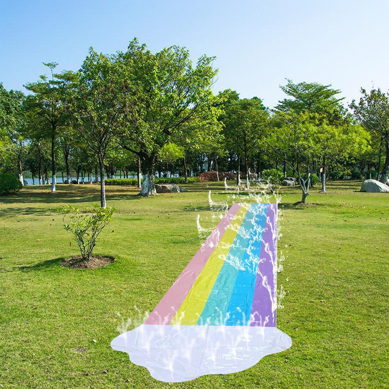 188in Slip En Slide Regenboog Water Slides Outdoor Gazon Water Splash Waterglijbaan Funny Games Plezierig Voor Zomer Tijd