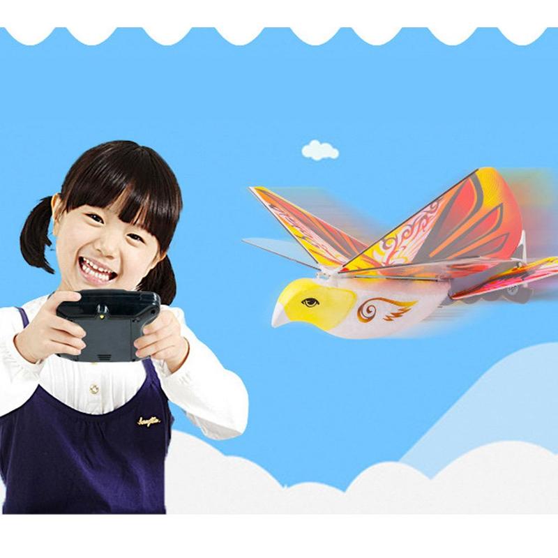 1pcs Electric Remote Control Simulation Flapping Wing Bird Toy Light Degree For Kids Toy Led Model With Bird Flying 360 Fly M4T2