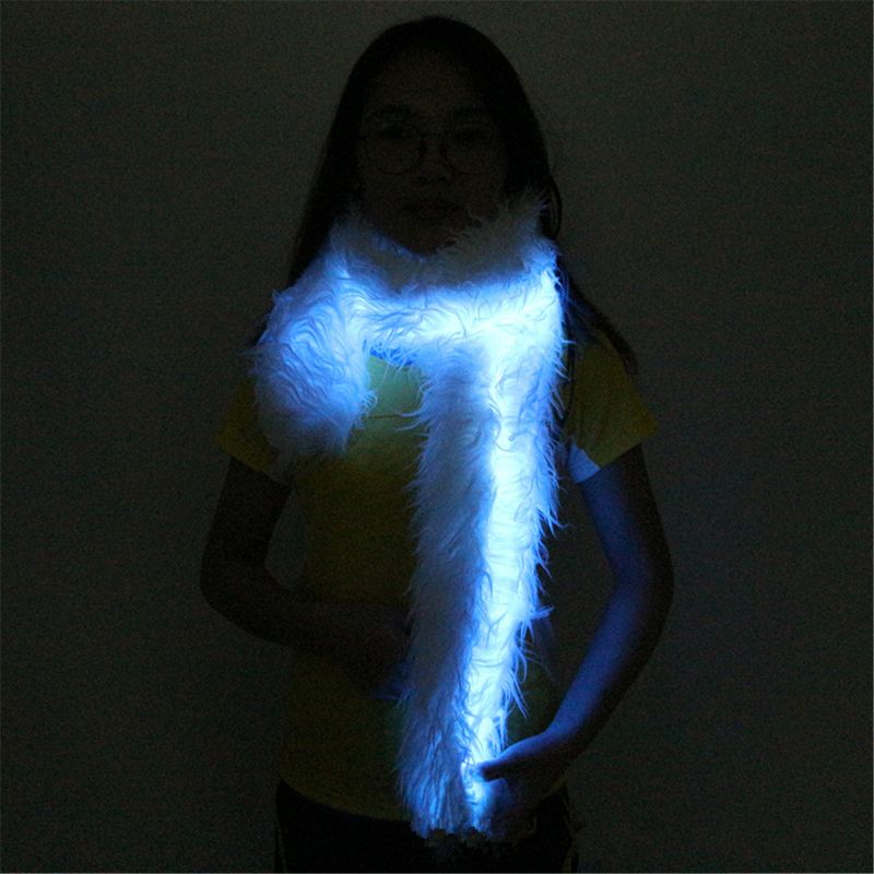 Led Led Scarf Light Up Boa Glow Up Flashing Fun Novelty Scarves For Rave Accessory Clothing Outfit Burning Man Costume Festival