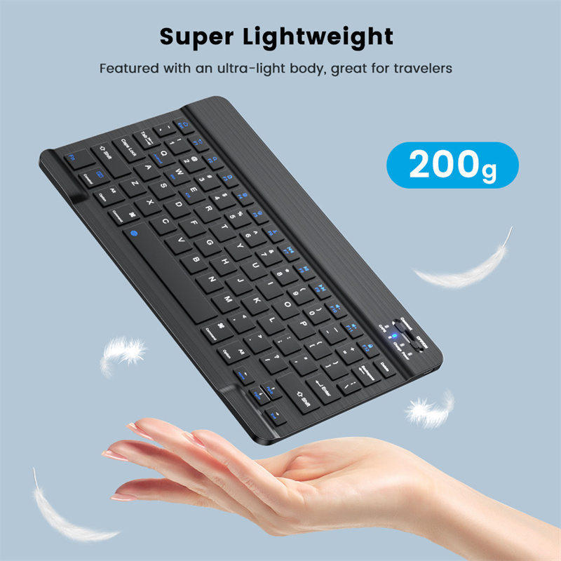 Para Ipad Tablet Azerty teclado tailandés con árabe francés ruso español Bluetooth teclado inalámbrico ratón Android Universal 10"
