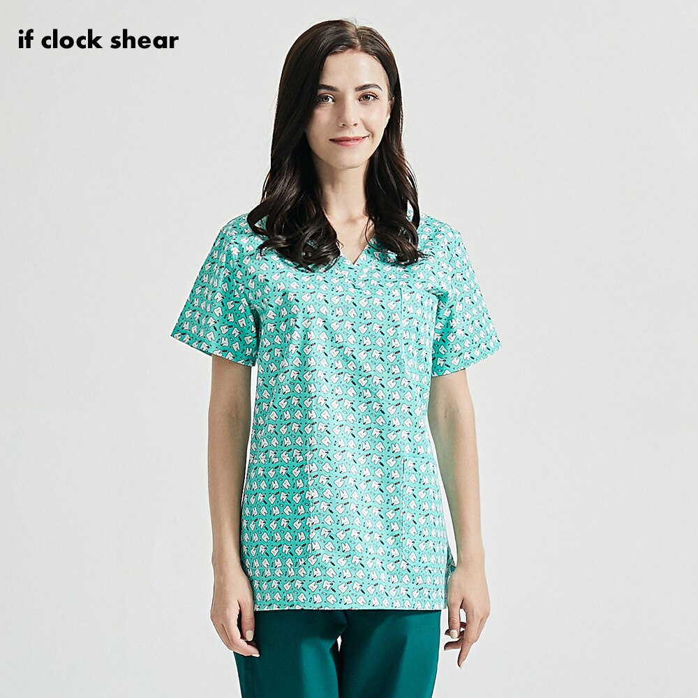 Vêtements de travail de toilettage pour animaux de compagnie impression de bande dessinée scrubs hauts spa salon de beauté hauts/pantalons/ensemble gommages vêtements de travail nettoyant uniforme