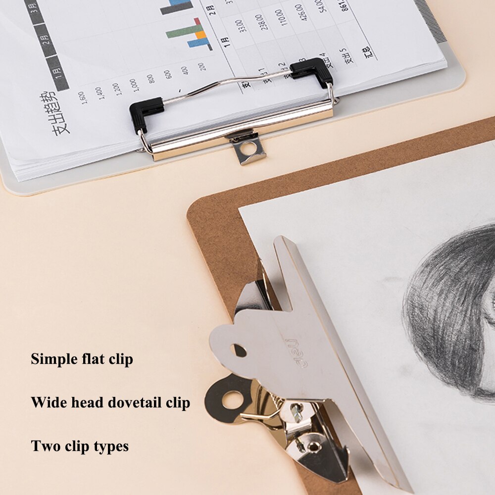 Deli 9226 clip board writing board Paper board Transparent plastic board Foamed PP baord color board