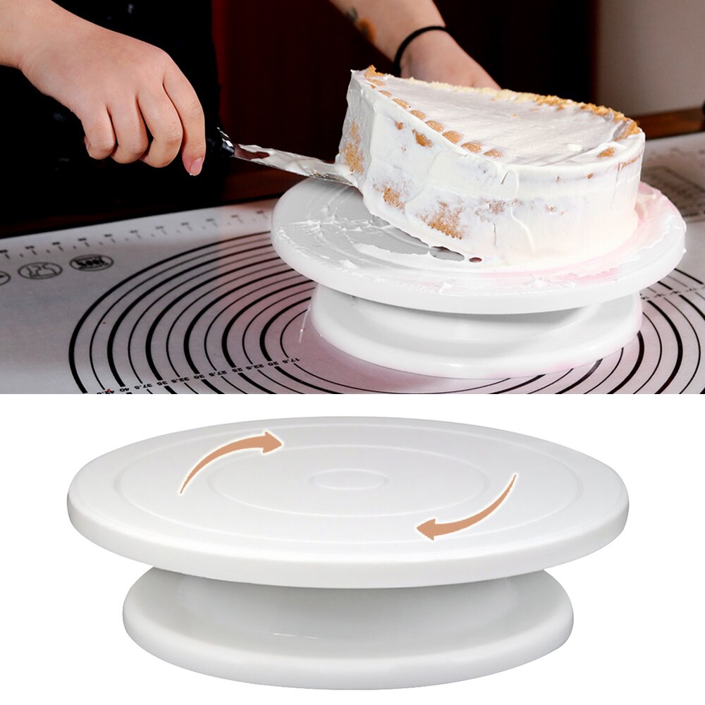 28CM ROTATING CAKE STAND Icing Decorating Revolving Kitchen Display Turntable