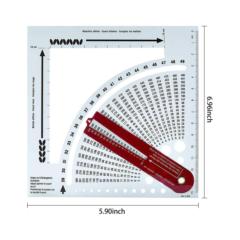 Knitting Gauge Converter - Knitting Stitch Calculator and Counting Frame Ruler For Knitting Works Crafts Sweater Knitting Tools